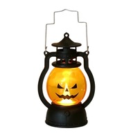 Lampion na HALLOWEN lampka LED czarna DYNIA 13x8,5 cm świecąca H-036