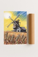 Plakat bez ramy 21x30 cm Pole pszenicy – spokój i naturalna harmonia