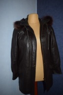 golstein PŁASZCZ Z KAPTUREM KOŁNIERZ NATURALNY LIS PRAWIE NOWY_42