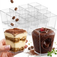 POJEMNIKI NA DESERY 160ML 20SZT PUCHARKI PIRAMIDKI NA PRZYJĘCIE WIELORAZOWE
