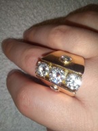 Pierścionek gigant, 17,5 g, złoto 585, spektakularny unikat, efekt WOW