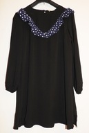 L174_Prosta czarna Sukienka z rękawkiem r. M/L