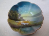 NORITAKE Japonia paterka miseczka nóżki r. malowana ok. 1930