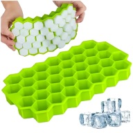 Silikonowa FORMA Do Kostek LODU Foremka 37 KOSTEK Zielona PLASTER MIODU