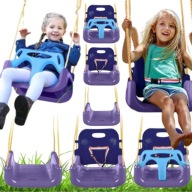 HUŚTAWKA OGRODOWA MODUŁOWA 3W1 DLA DZIECI – BEZPIECZNA NA LINACH