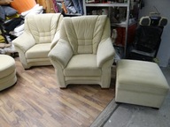 DUŻY ZESTAW TELEWIZYJNY BIG SOFA + 2 FOTELE + PUF