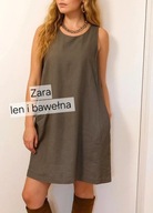 Sukienka z dekoltem halter len i bawełna roz.S