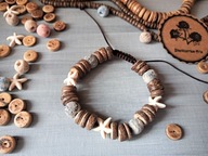 SURF Bransoletka szara lawa kremowy howlit rozgwiazdy BlackberriesArts