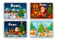 Puzzle piankowe z imieniem dziecka personalizowane Mikołaj Świąteczne Xmas