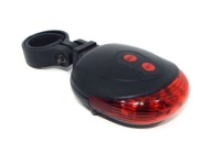 LAMPA LAMPKA ROWEROWA TYLNA LASER + 5 LED