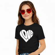 TeeRock | Koszulka dziecięca | Serce Love białe prezent | 110-116 | 5-6