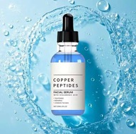 Serum z peptydami miedzi do twarzy z kwasem hialuronowym.