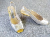 ACCADEMIA nr 38-39 włoskie złote czółenka skóra