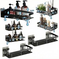 PÓŁKA ŁAZIENKOWA ŚCIENNA WISZĄCA SAMOPRZYLEPNA POD PRYSZNIC LOFT CZARNA 2X