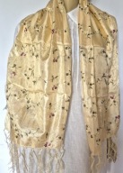 Hand made szal apaszka hafty jedwab fredzle146x60