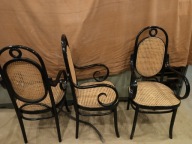 Krzesła drewniane salonowe gięte ala Thonet 3 sztuki