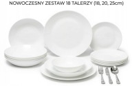 NOWOCZESMY ZESTAW 18 TALERZY (18, 20, 25cm) ZESTAW OBIADOWY