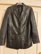 Marynarka damska S ze skóry naturalnej czarna kurtka