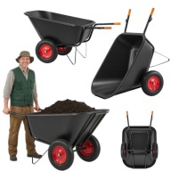 TACZKA OGRODOWA 350L DWUKOŁOWA KOLEBA WÓZEK PASZOWY JAPONKA SPAWANA 300KG