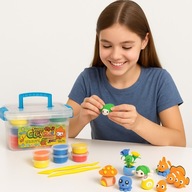 Magiczna Plastelina Clay PIANKOLINA ZESTAW 24 SZTUK + WALIZKA + AKCESORIA