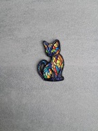 Pin przypinka broszka kot kotek witraż mazaika