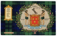Pocztówka Szkocja 1906 klany tartan herb