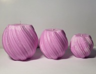 WOLNOSTOJĄCA ŚWIECA KULA Z WOSKU SOJOWEGO OZDOBA DO DOMU HANDMADE