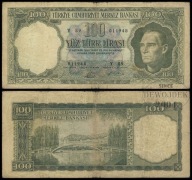 BNA - TURCJA 100 Lirasi 1964 Y89 011948 # P177 # BARDZO RZADKI