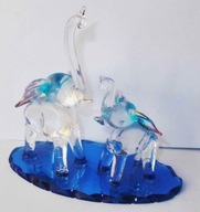 Słoniki Słoń statuetka szklana mieniąca kolorami złocenia