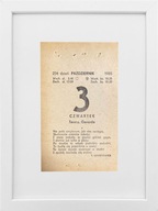 KARTKA Z KALENDARZA 1985-10-03 ORYGINAŁ W RAMCE