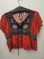 XHILARATION BLUZKA R.M/L BOHO HIPPIE OVERSIZE HAFT