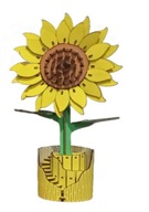 Drewniane Puzzle - Model 3D DIY - Kwiat Kwiatek Słonecznika Słoneczniki