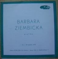 BARBARA ZIEMBICKA GRAFIKA -katalog wystawy -1973 rok