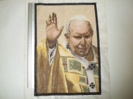 RĘCZNIE HAFTOWANY OBRAZ JAN PAWEŁ II 55X38CM DO OPRAWY