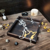 Tacka do rzucania kości z sylwetką kota. Rękodzieło