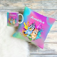 Poduszka + kubek Bluey + imię