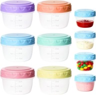6X MAŁE POJEMNIKI NA ŻYWNOŚĆ 50ML SZCZELNE BPA FREE DO ZAMRAŻARKI ZESTAW