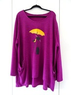 FIOLETOWA ZABAWNA Z KOTEM,DŁUŻSZA KIESZONKI 50