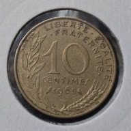 *FRANCJA [0113]*10 centymów CENTIMES 1965 Piąta Republika, Marianna Rośliny