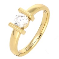 83337 Pierścionek pozłacany 18K średnica 16 mm elegancki "brylant"