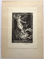 Hans Schulze Exlibris Christine Kaemmel ekslibris sygnowany ołówkiem