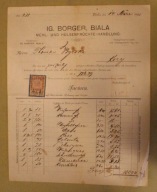 I. BORGER, BIALA - KOZY 1898, BIAŁA, BIELSKO - BIAŁA, CIEKAWY ZNACZEK