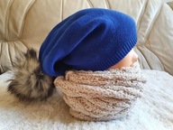 CZAPKA ZIMOWA JESIENNA Z POMPONEM WEŁNY POLSKA gruba basic casual