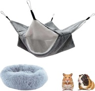 Hamak i pluszowe legowisko dla chomika 20x20 cm Kolor szary