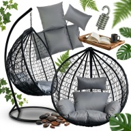 FOTEL WISZĄCY BUJANY OGRODOWY HUŚTAWKA KOSZ JAJO KOKON + PODUSZKI