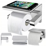 UCHWYT NA PAPIER TOALETOWY Z PÓŁKĄ CHROM DO WC