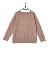 Sweter Dzianinowy Luźny Oversize Miękki Pudrowy Róż |R. XL