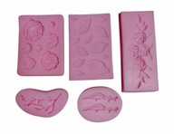 Zestaw Silikonowych Foremek do Odlewów – Motywy Kwiatowe i Liście. (4)