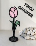 Personalizowany kwiat, grawer, tulipan, prezent dla niej, żony, na urodziny