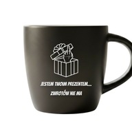 Kubek grawerowany Walentynki „Jestem Twoim prezentem” BIAŁY środek